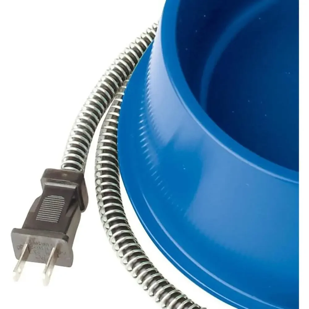 1 Quart Plastic Heated Pet Bowl Anti Chew Cord 25 Watts Power Rabbits Dogs Cats